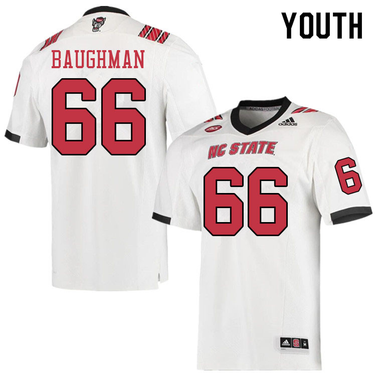 Youth #66 Collin Baughman NC State Wolfpack College Football Jerseys Sale-White - Click Image to Close